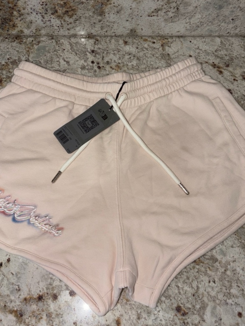 Zadig & Voltaire Smile Light Petale  Drawstring Athletic Shorts
